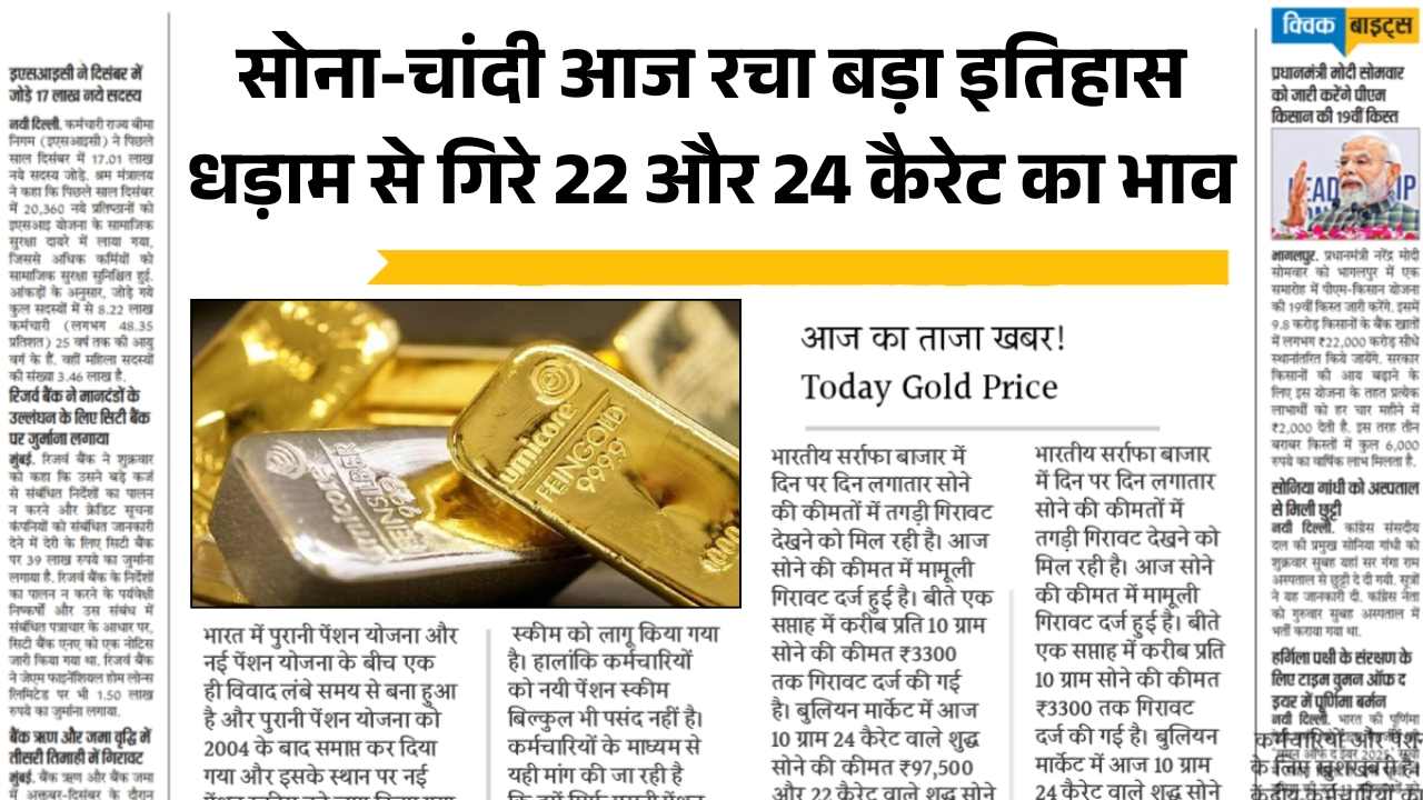 सोना-चांदी आज रचा बड़ा इतिहास, 22K और 24K के दामों में जबरदस्त गिरावट! 4 July Gold Price